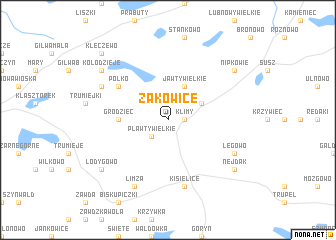 map of Żakowice