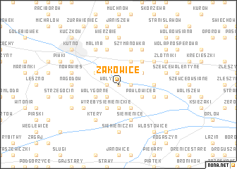 map of Żakowice