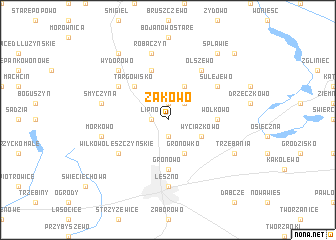 map of Żakowo