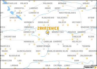 map of Zakrzewice