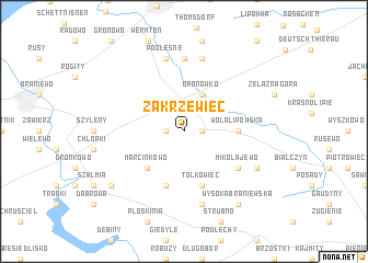 map of Zakrzewiec