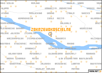 map of Zakrzewo Kościelne