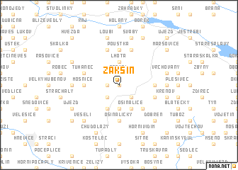 map of Zakšín