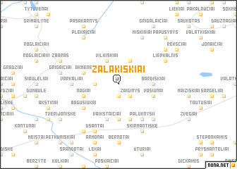 map of Žalakiškiai