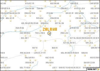 map of Zaława