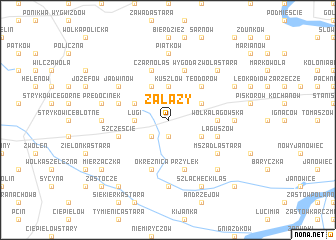 map of Załazy