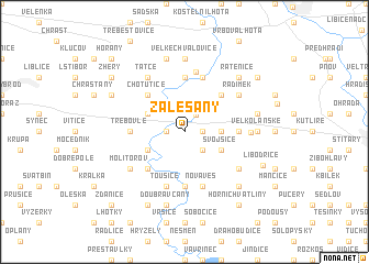 map of Zalešany