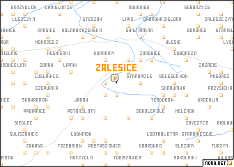 map of Zalesice