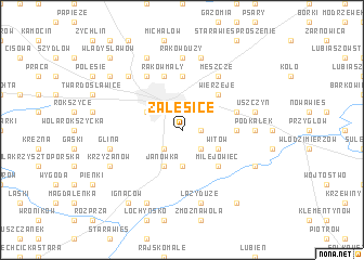 map of Zalesice