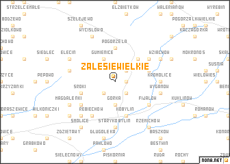 map of Zalesie Wielkie