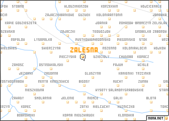 map of Zaleśna