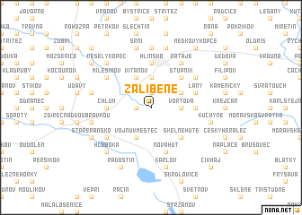 map of Zalíbené