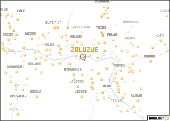 map of Zalužje