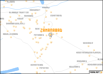 map of Zamānābād