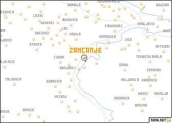 map of Zamčanje