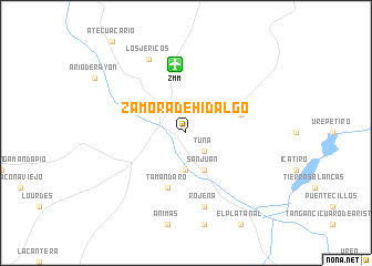 map of Zamora de Hidalgo