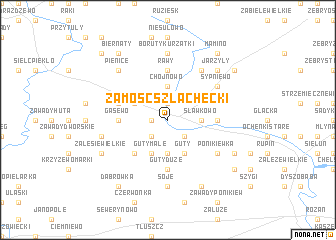 map of Zamość Szlachecki