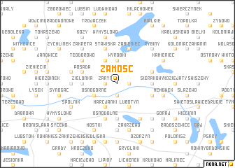 map of Zamość