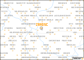 map of Zamość