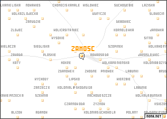 map of Zamość