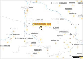 map of Zanandièdo