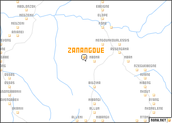 map of Zanangoué