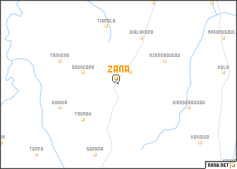 map of Zana