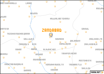 map of Zandābād
