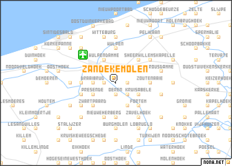 map of Zandeke Molen