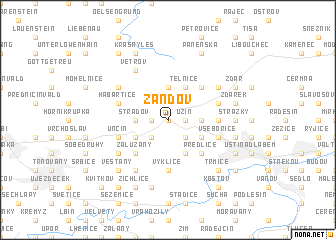 map of Žandov