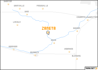 map of Zaneta