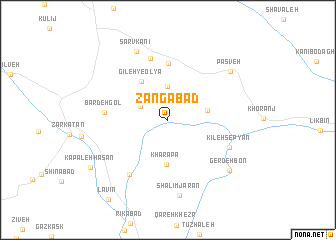 map of Zangābād