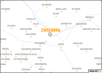 map of Zangābād