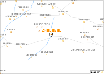 map of Zangābād