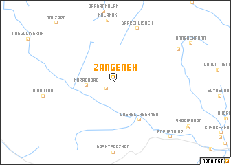 map of Zangeneh