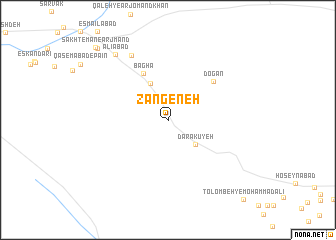 map of Zangeneh