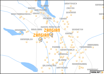 map of Zangīān