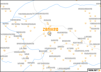 map of Zanikro