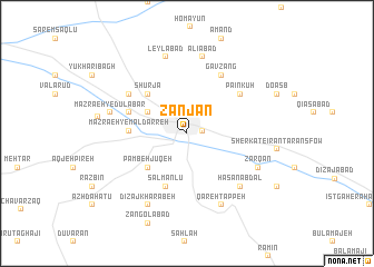 map of Zanjān