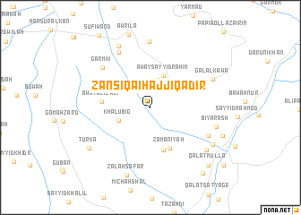 map of Zānşiqa-i Hājjī Qādir