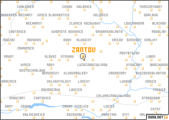 map of Žantov