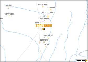 map of Zanūghān