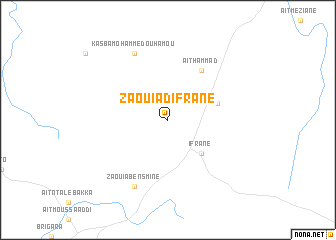 map of Zaouia dʼIfrane