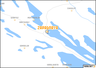 map of Zapadnaya