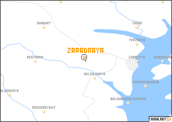 map of Zapadnaya