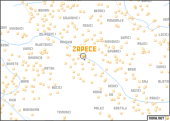 map of Zapeće