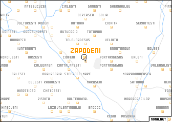map of Zăpodeni