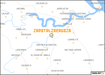 map of Zapotal Zaragoza