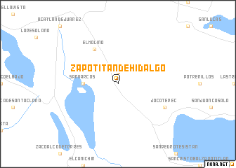 map of Zapotitán de Hidalgo