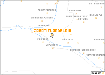 map of Zapotitlán del Río